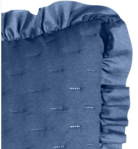 Poszewka Dekor LIBI 45X45 z falbanką granatowa