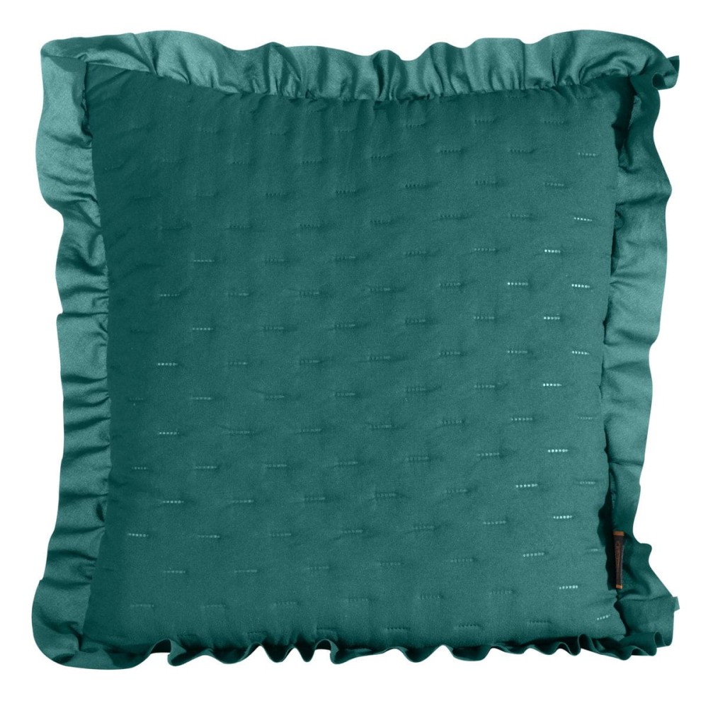 Poszewka Dekor - LIBI - ciemny turkus 45X45 z falbanką