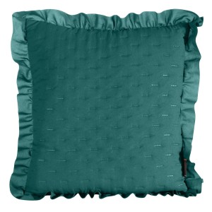 Poszewka Dekor - LIBI - ciemny turkus 45X45 z falbanką