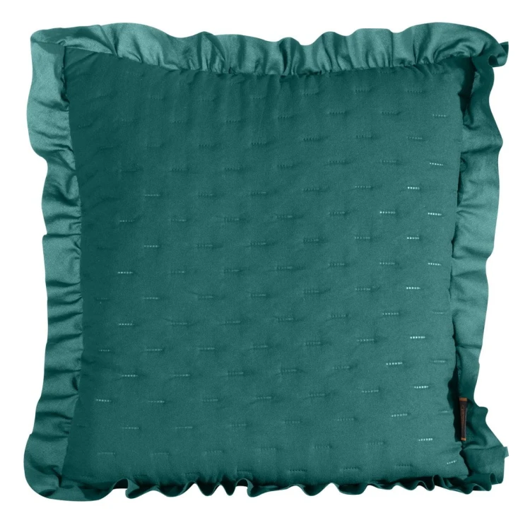 Poszewka Dekor - LIBI - ciemny turkus 45X45 z falbanką