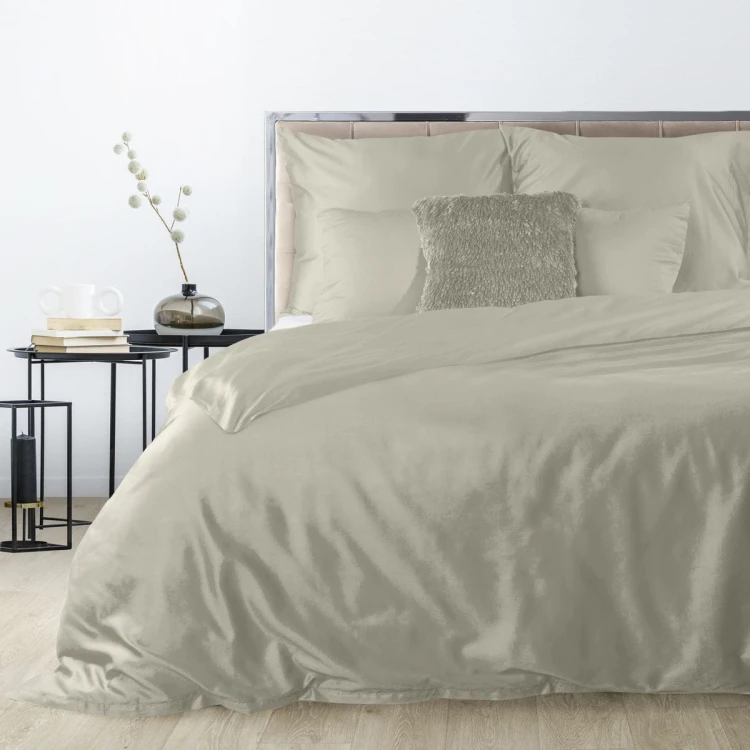 Komplet Pościeli - LUXURY NOVA - beż 160x200 EUROFIRANY na zamek kolor szary