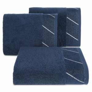 Ręcznik EVITA 50x90 granatowy z srebrnym zdobieniem - PREMIUM