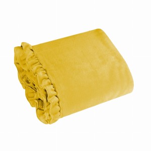 Koc z falbanką DOLLY super soft - 150x200 musztardowy