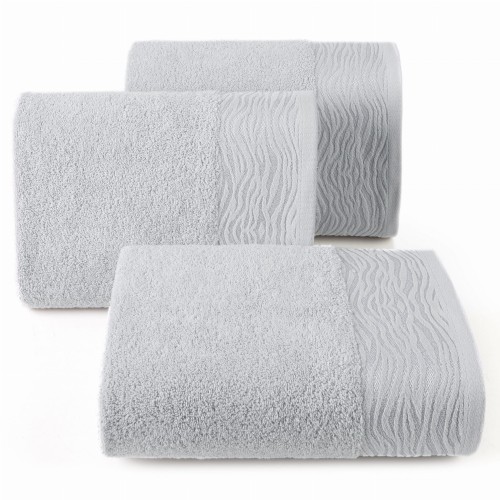 Ręcznik - dafne - 50x90 żakardowy z elegancką bordiurą srebrny