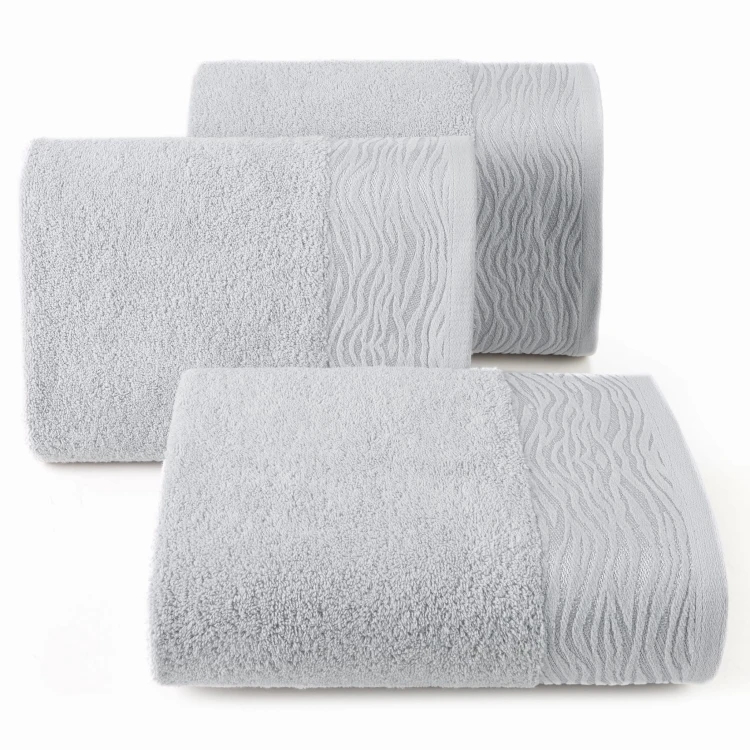 Ręcznik - dafne - 50x90 żakardowy z elegancką bordiurą srebrny