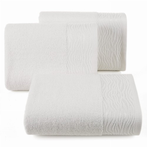 Ręcznik - dafne - 50x90 żakardowy z elegancką bordiurą kremowy