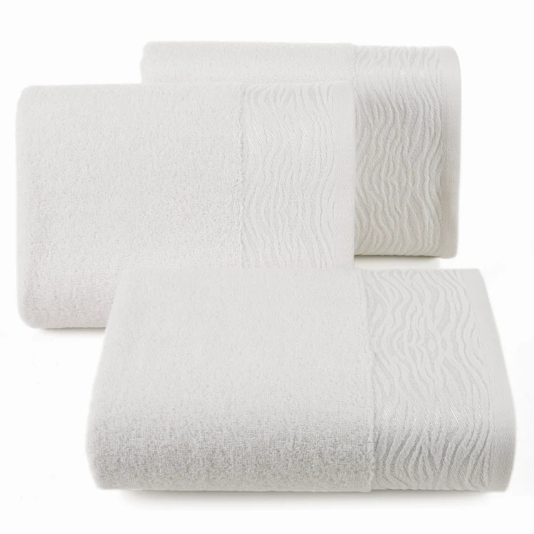 Ręcznik - dafne - 50x90 żakardowy z elegancką bordiurą kremowy