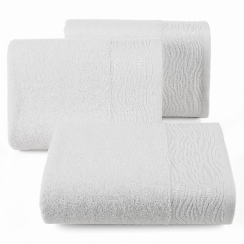 Ręcznik - dafne - 50x90 żakardowy z elegancką bordiurą biały