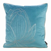 limited collection -POSZEWKA DEKOR - lotos - VELVET 45X45 ZŁOTY nadruk