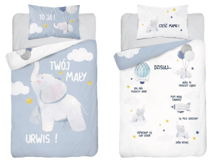 Komplet Pościeli Bambusowej dla dzieci - mały urwis - 100x135 - bawełna na zamek