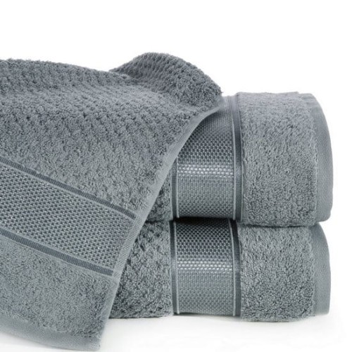Ręcznik MILAN PREMIUM - z glamour bordiurą 70x140 SREBRNY 100% bawełna