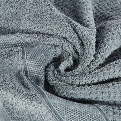 Ręcznik MILAN PREMIUM - z glamour bordiurą 70x140 SREBRNY 100% bawełna