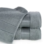 Ręcznik MILAN PREMIUM - z glamour bordiurą  50x90 SREBRNY 100% bawełna 