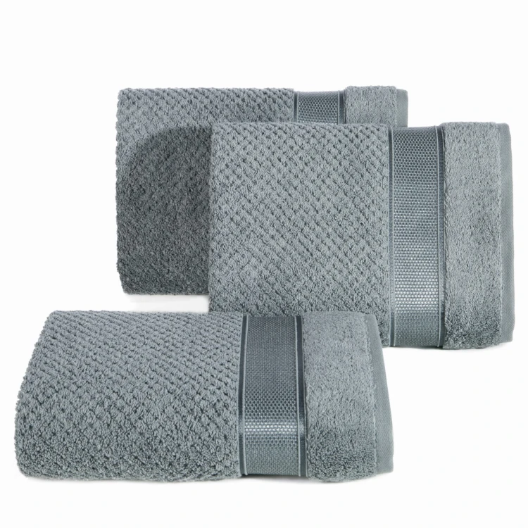 Ręcznik MILAN PREMIUM - z glamour bordiurą 70x140 SREBRNY 100% bawełna