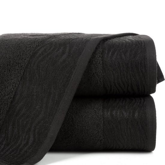 Ręcznik - dafne - 50x90 żakardowy z elegancką bordiurą czarny