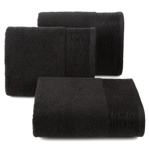 Ręcznik - dafne - 50x90 żakardowy z elegancką bordiurą czarny