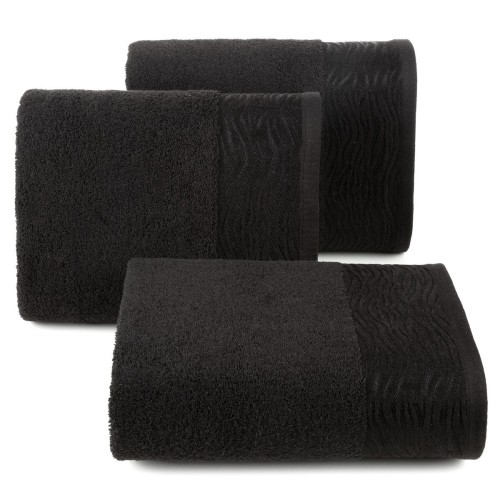Ręcznik - dafne - 50x90 żakardowy z elegancką bordiurą czarny