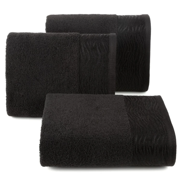 Ręcznik - dafne - 50x90 żakardowy z elegancką bordiurą czarny