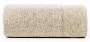 Ręcznik - metalic - 70x140 beż z złotym zdobieniem