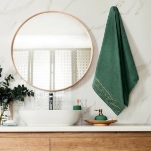 Ręcznik - metalic - 70x140 beż z złotym zdobieniem