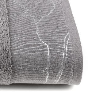 Ręcznik - metalic - 50x90 stalowy z srebrnym zdobieniem