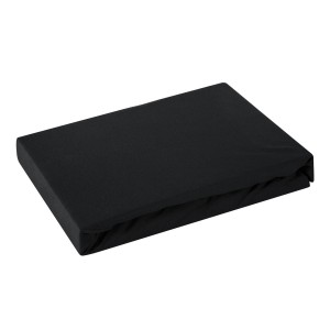 Prześcieradło czarne 180X200 EUROFIRANY Jersey z gumką