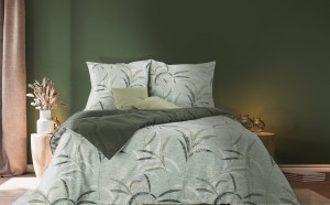 KOMPLET POŚCIELI - montenegro - 220x200 z roślinnym nadrukiem z bawełna na zamek